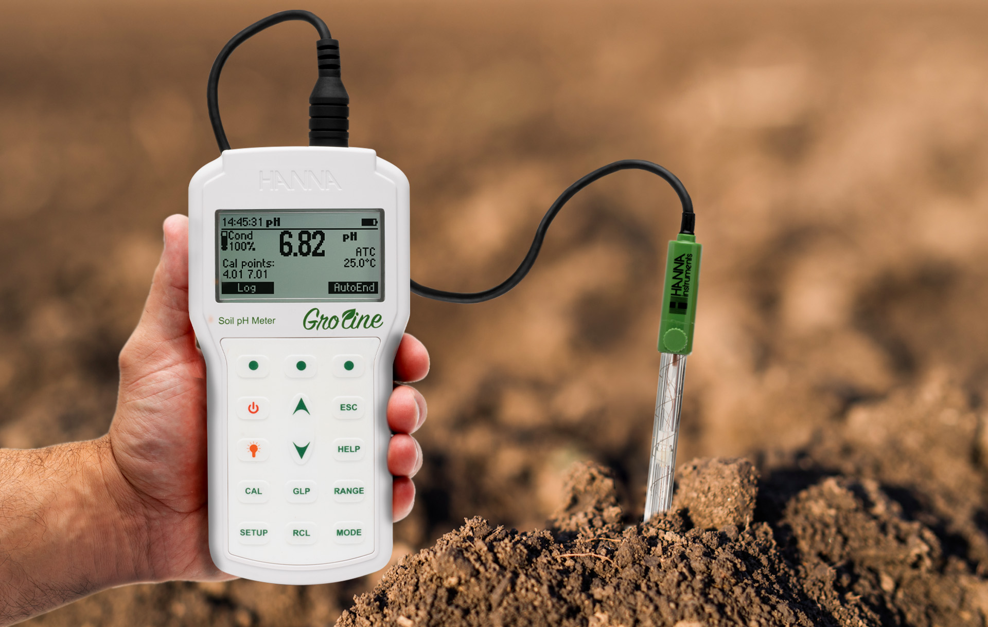Hanna Instruments™ pH-mètre portatif de mesure directe du sol pH